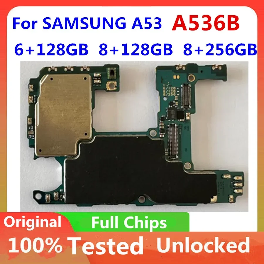Mobile Motherboard 128GB Motherboard for Samsung Galaxy A53 A536B Full Chips Unlocked Main Logic board 5G 256GB Android OS SM-A536B EU Version