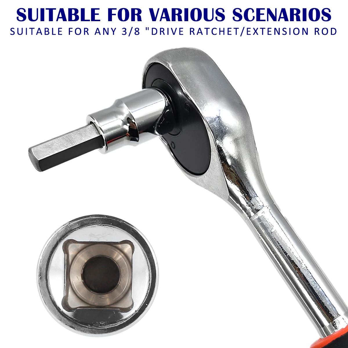 9Pcs Hex Bit Socket Set Sturdy Allen Key Sockets 3/8inch Drive Drill Metric Tools Kit Durable Impact Socket Set Size 2mm-10mm