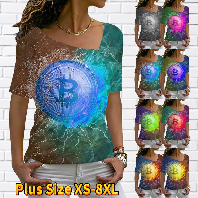 

2023 Summer Daily V-Neck T-shirt Vintage Top Street Elegant Pullover Top Women's New Design Printing Short Sleeve Fashion Tee