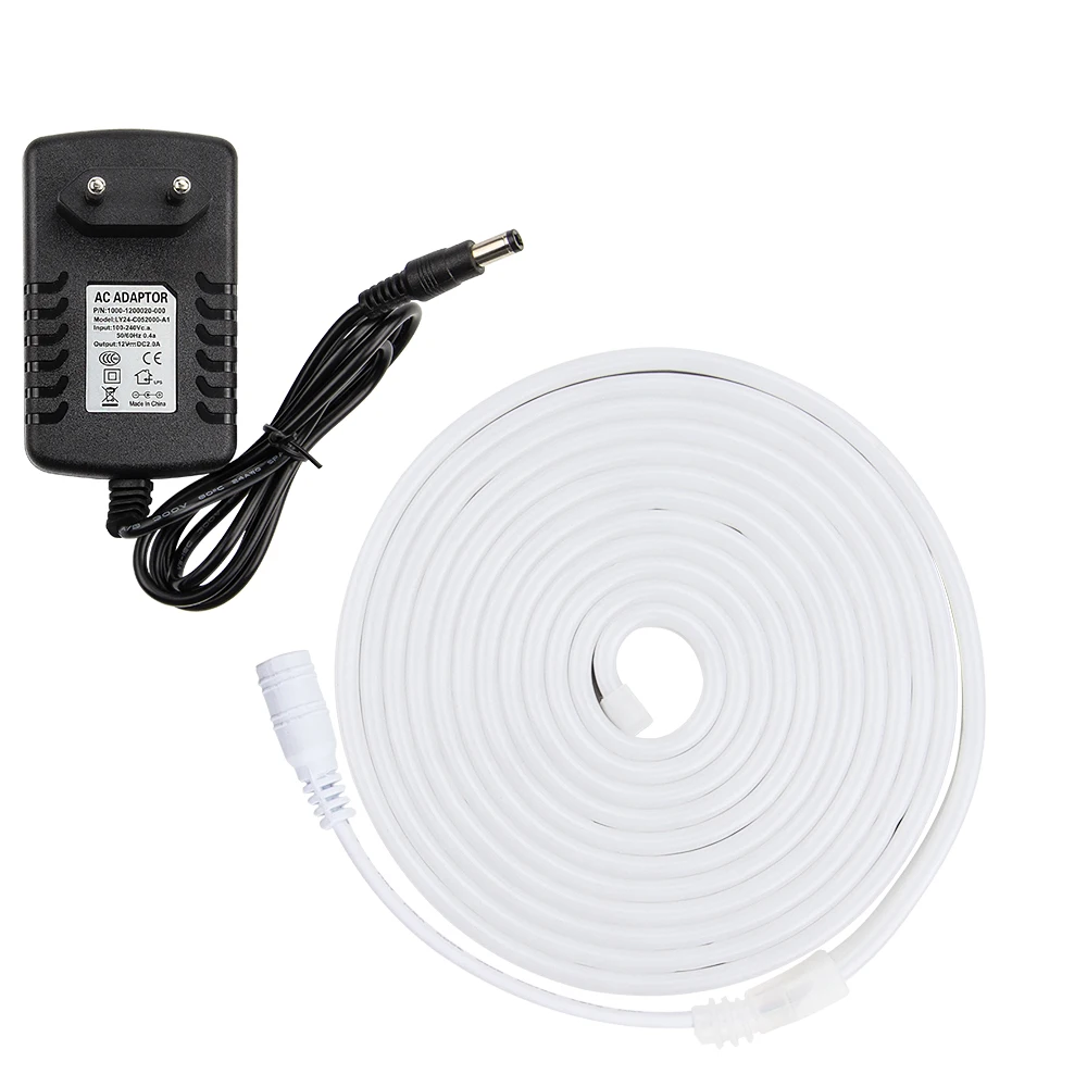 DC 12V Strip LED Light Waterproof SMD 2835 Flexible LED Neon Lights For Home Decoration warm white 1M 2M 5M Neon Strip led