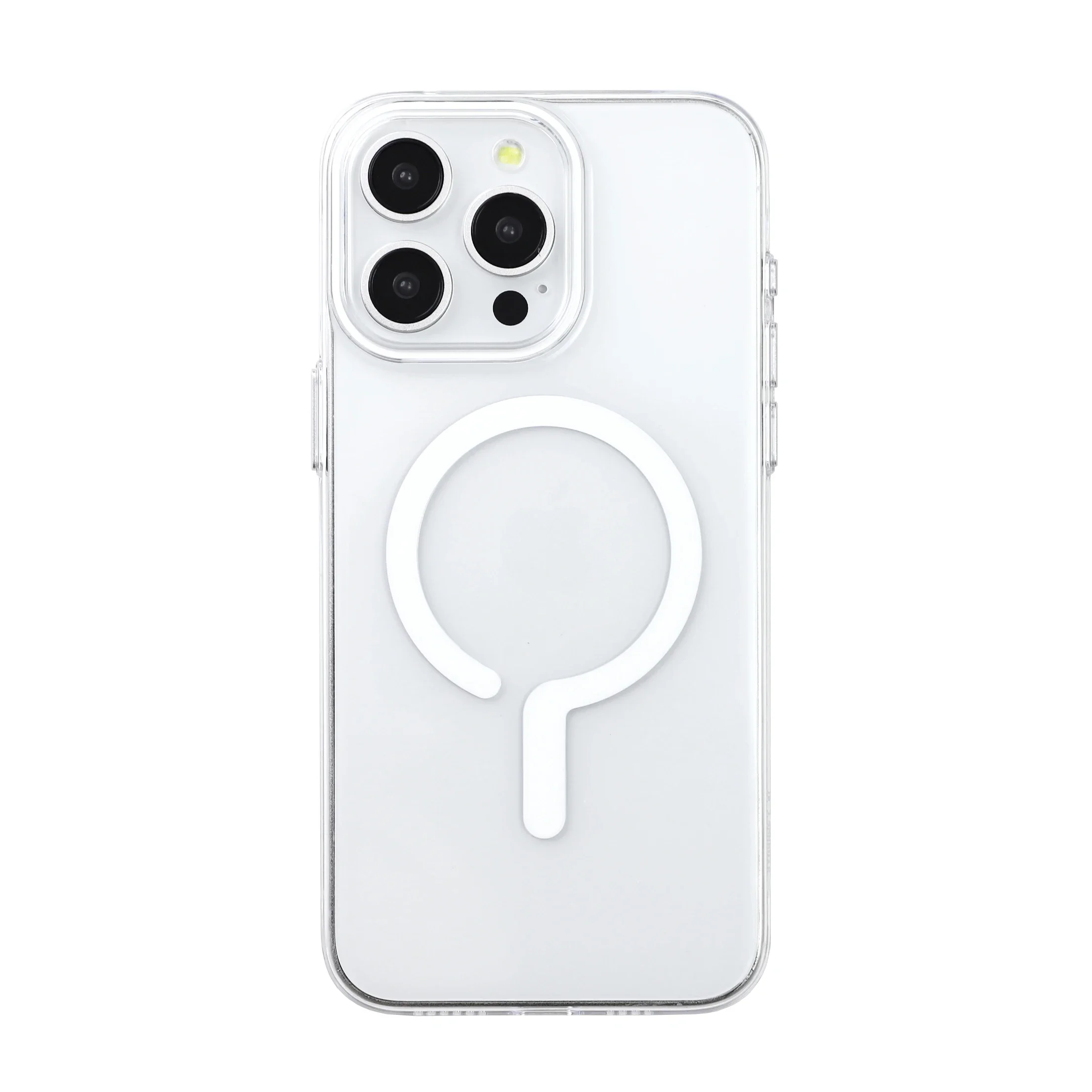 Titanium Gray Metal Button MagSafe Magnetic Shockproof Phone Case
