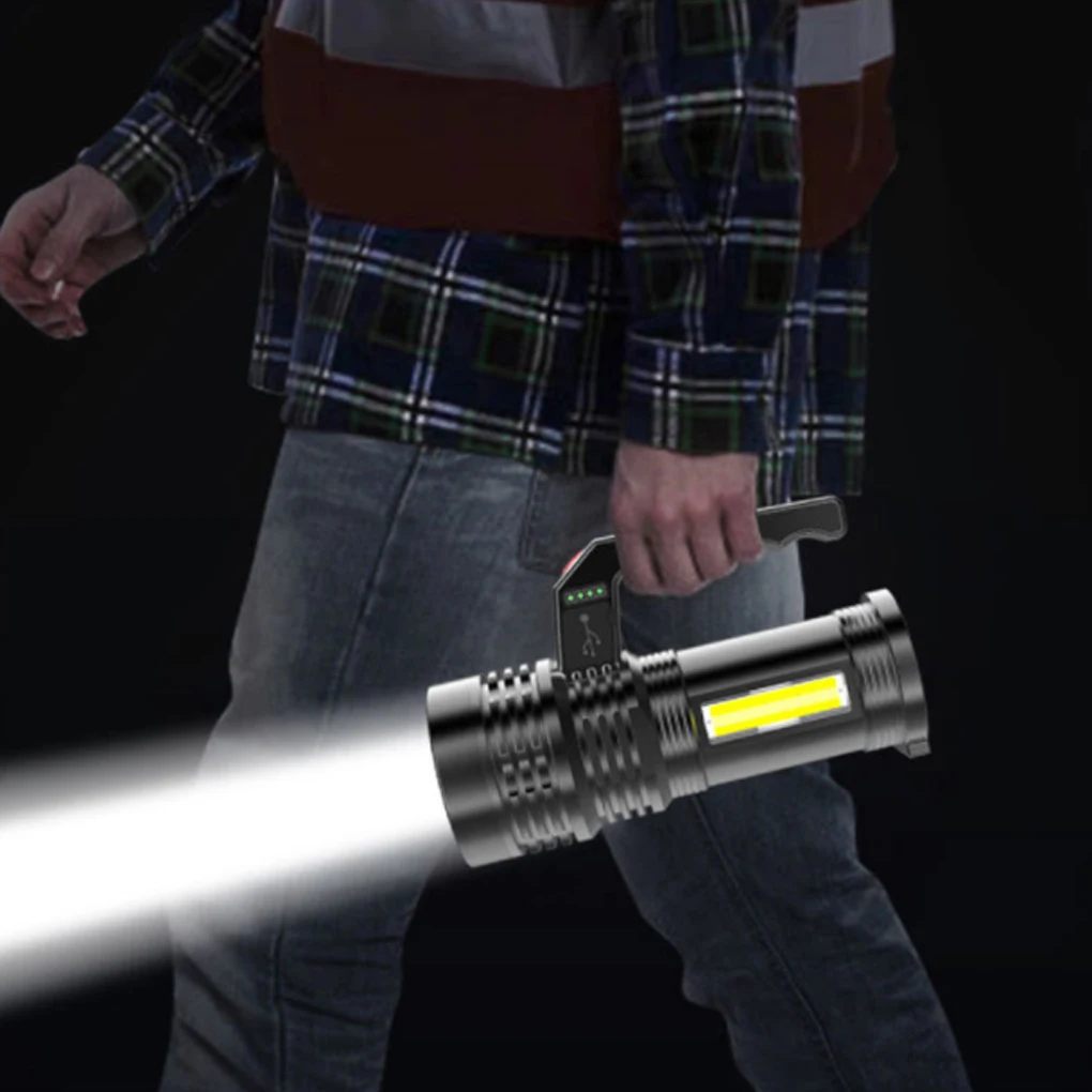 

LED Flashlight USB Rechargeable Lantern Torch Searchlight Lamp Hiking