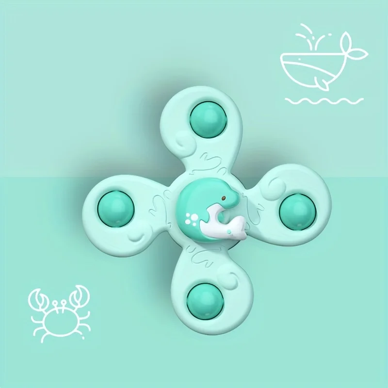 1pcs Suction Cup Fidget Spinner Toys Release Stress And Anxiety Kids Sensory Spinning Toys Gifts For 18 Months Up Toddlers 4