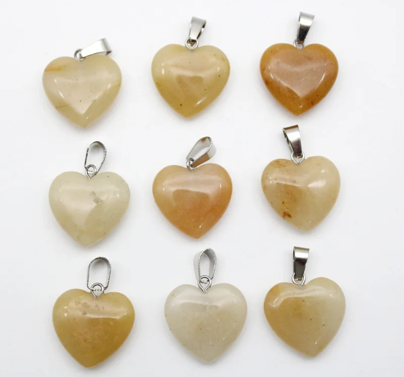

wholesale 30pcs 16mm high quality natural stone heart pendant for DIY jewelry making necklace pendants Accessories