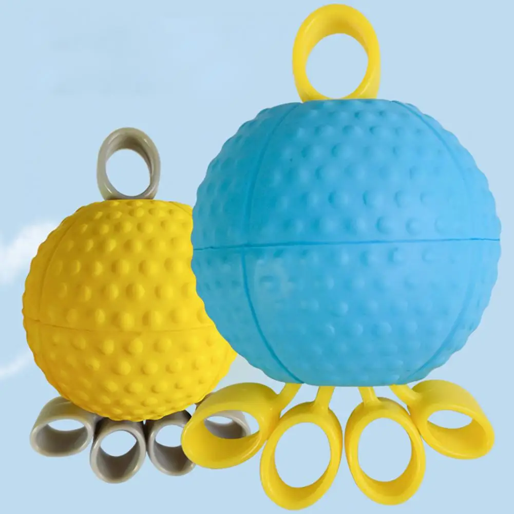 Hand Strengthener Grip Trainer Ball with Elastic Silicone Finger Cot Rehabilitation Training Exercise
