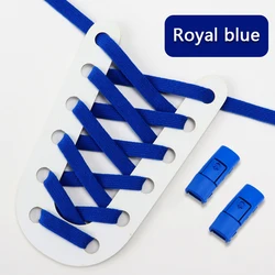 Colorful No-Tie Elastic Shoelaces for Sneakers - Easy Lock System for Kids and Adults (Royal blue)