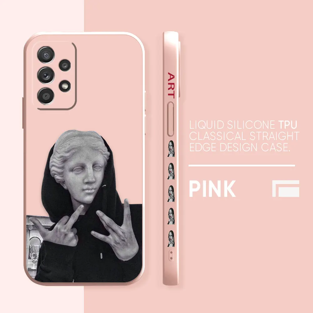 thumbnail image 1 of Funda para Samsung Galaxy A91 A73 A72 A71 A52 A51 A33 A31 A02S AO3S 4G 5G Color funda de silicona líquida Mona Lisa Art, 1 of 5