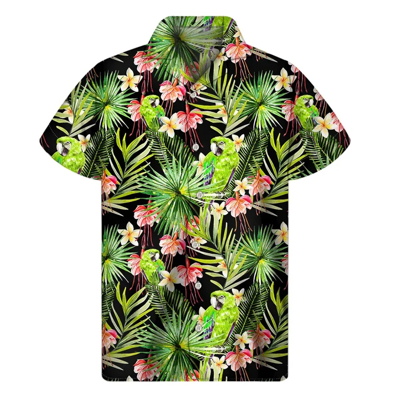 

Tropical Plants Fruit Hawaiian Shirt Men 3D Print Beach Button Shirts Summer Short Sleeve Street Tops Lapel Loose Aloha Blouse