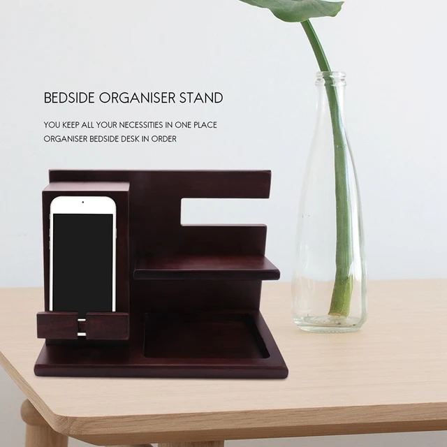 Christmas Gifts For Men - Gadgets For Mens Gifts Bedside Organiser Stand  Wooden Phone Charging Stand Bedside Tray Key Stand Secr - Home Office  Storage - AliExpress