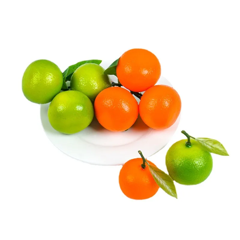 High Simulation Fruit Fake Orange With Branches Leaves Small Orange String 3 Sugar Foam Artificial Sugar Model