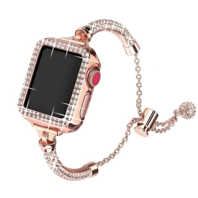 

Diamond Strap for Apple Watch Ultra Band 49mm 45mm 42mm 41mm 44mm Sparkling Correa IWatch Series 8 7 SE 6 5 4 3 Luxury Bracelet
