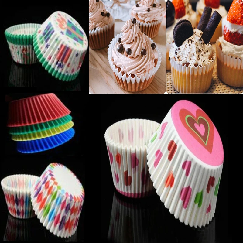 

100Pcs Muffin Cupcake Paper Cups Cupcake Liner Baking Muffin Box Cup Case Party Tray Cake Decorating Tools Birthday Party Decor