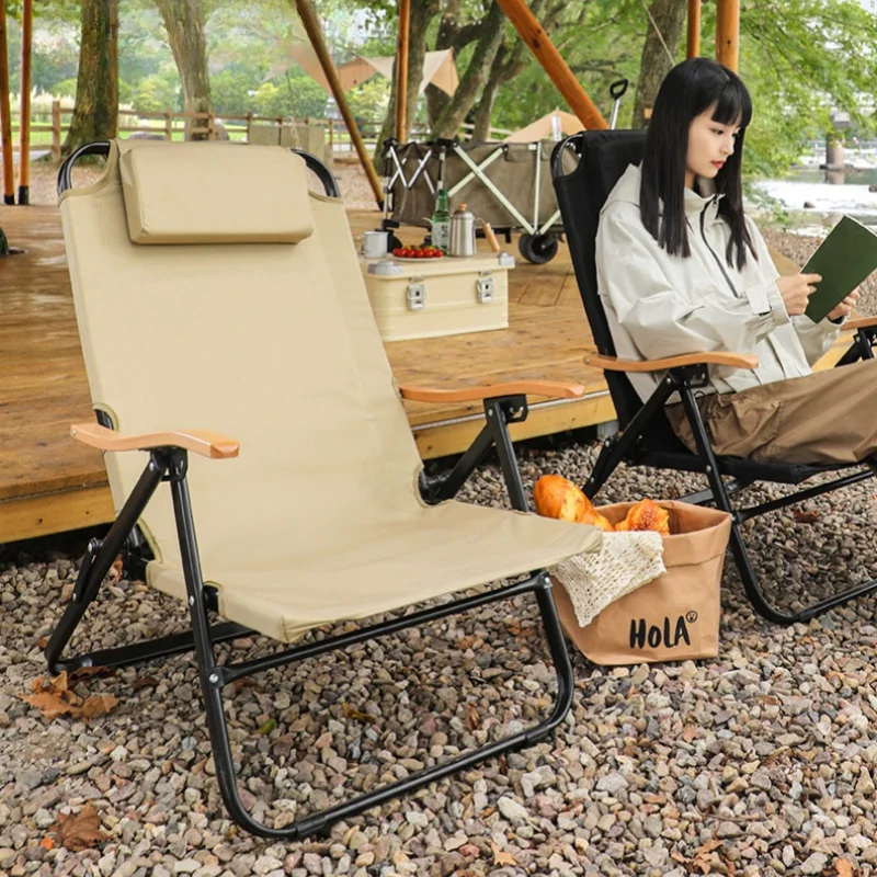 Chaise de pêche réglable avec coussins amovibles pour camping, plage et randonnée
