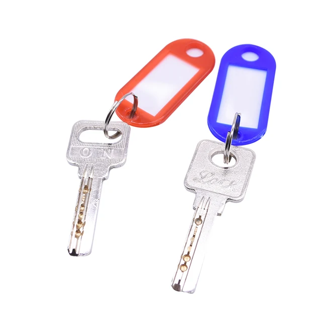 50Db/Tétel Színes Műanyag Kulcstartó Címkék Számozott Név Poggyász Címke Osztott Gyűrűvel - Image 5