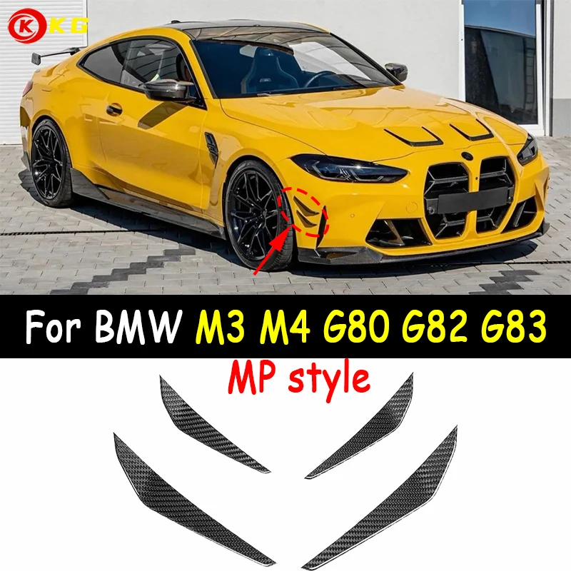

For BMW M3 G80 M4 G82 G83 Carbon Fiber Car Front Bumper Wind knife Splitter Spoiler Canard Air Knife Surround Trim MP Style