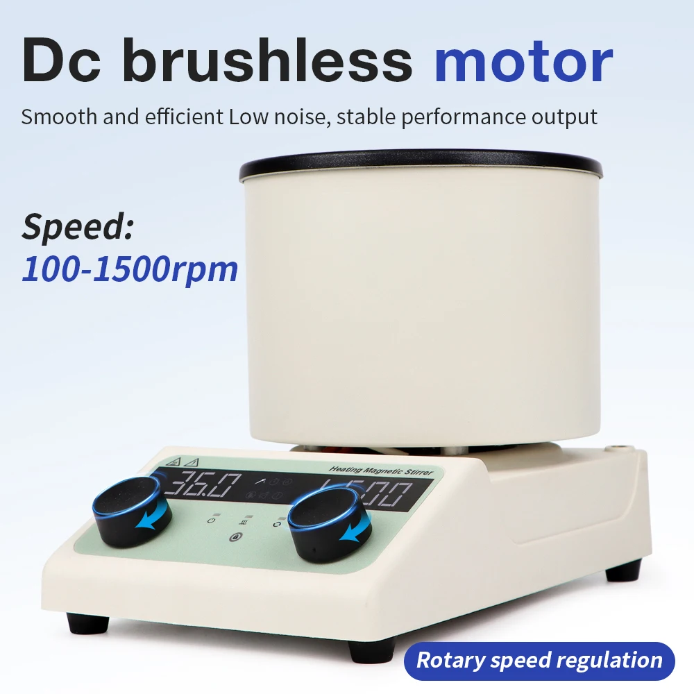 1L Magnetic Stirrer Heating Stirring Pot Laboratory Constant Temperature Digital Display Vortex Mixer Hot Plate EU 220v 1500RPM