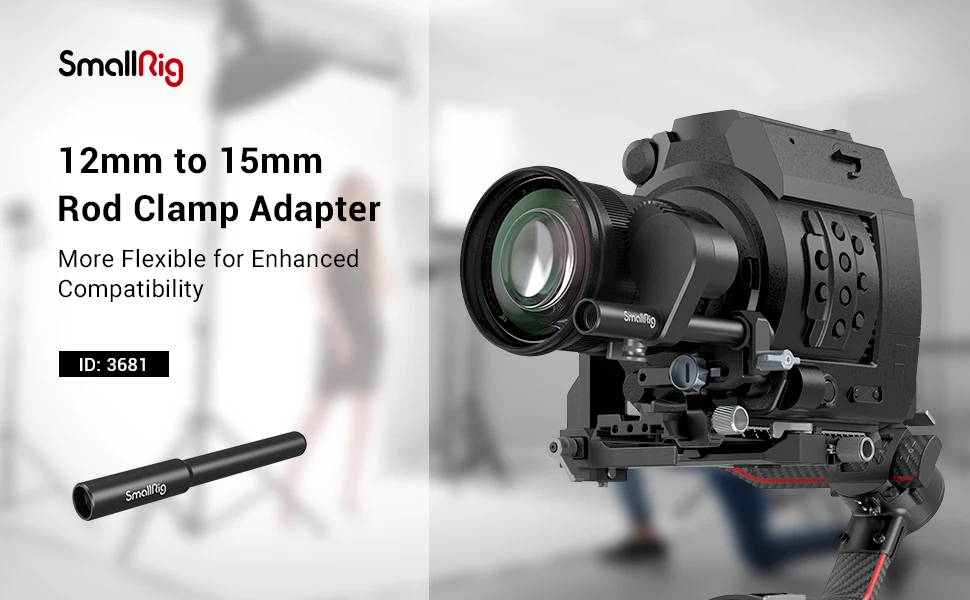 DSLR Camera Rail Rod 12mm to 15mm Rod Clamp Adapter Black Aluminum Alloy Rod for