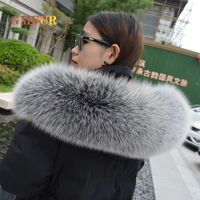 2022 New Style 100% Real Fox Fur Collar Winter High Quality Fur Scarf Super Luxury Fashion Women Men Collar Jackets Hood Shawl