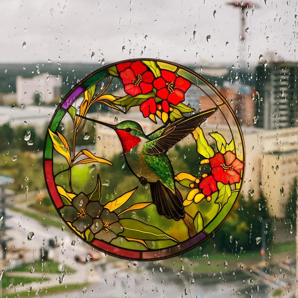 Window Film Window Tint Sticker Adhesive Vinyl Stickers Hummingbird Butterfly Flower