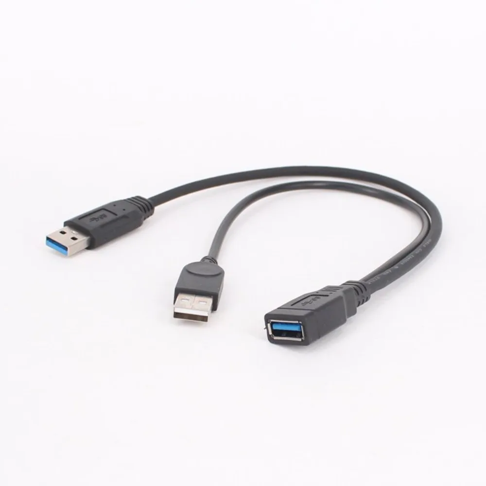 30cm USB 3.0 - USB 3.0 2.0 암 - 듀얼 수 추가 전원 데이터 Y 1 포인트 2 연장 케이블 컴퓨터 어댑터 케이블