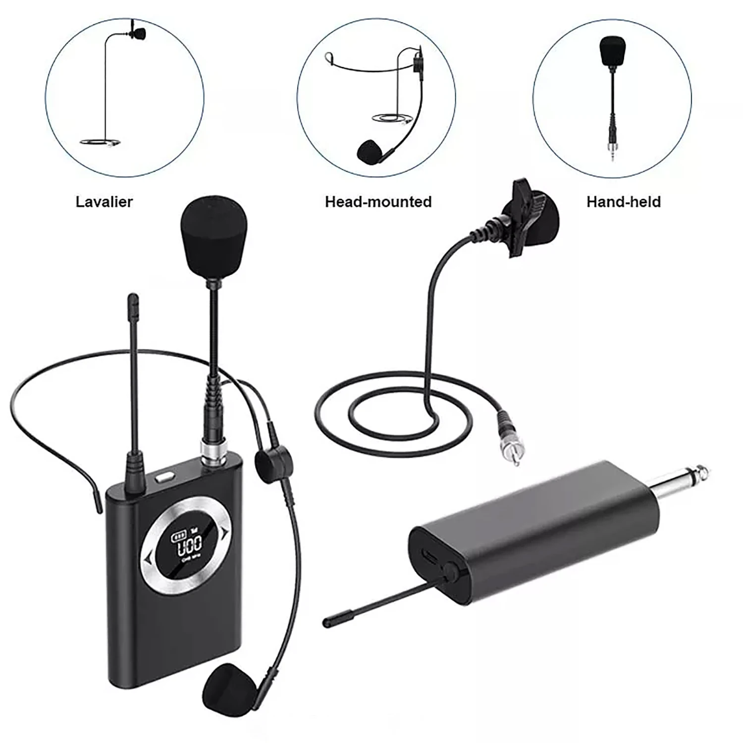 GAW-F09 휴대용 무선 마이크 마이크 lavalier 스튜디오 녹음 마이크 UHF 헤드셋