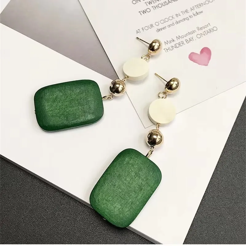 Koreanische Neue Blume Baumeln Ohrringe für Frauen Grüne Farbe Blätter Ohrringe Persönlichkeit Pflanzen Form Weibliche Ungewöhnliche Ohrringe – Detail 6