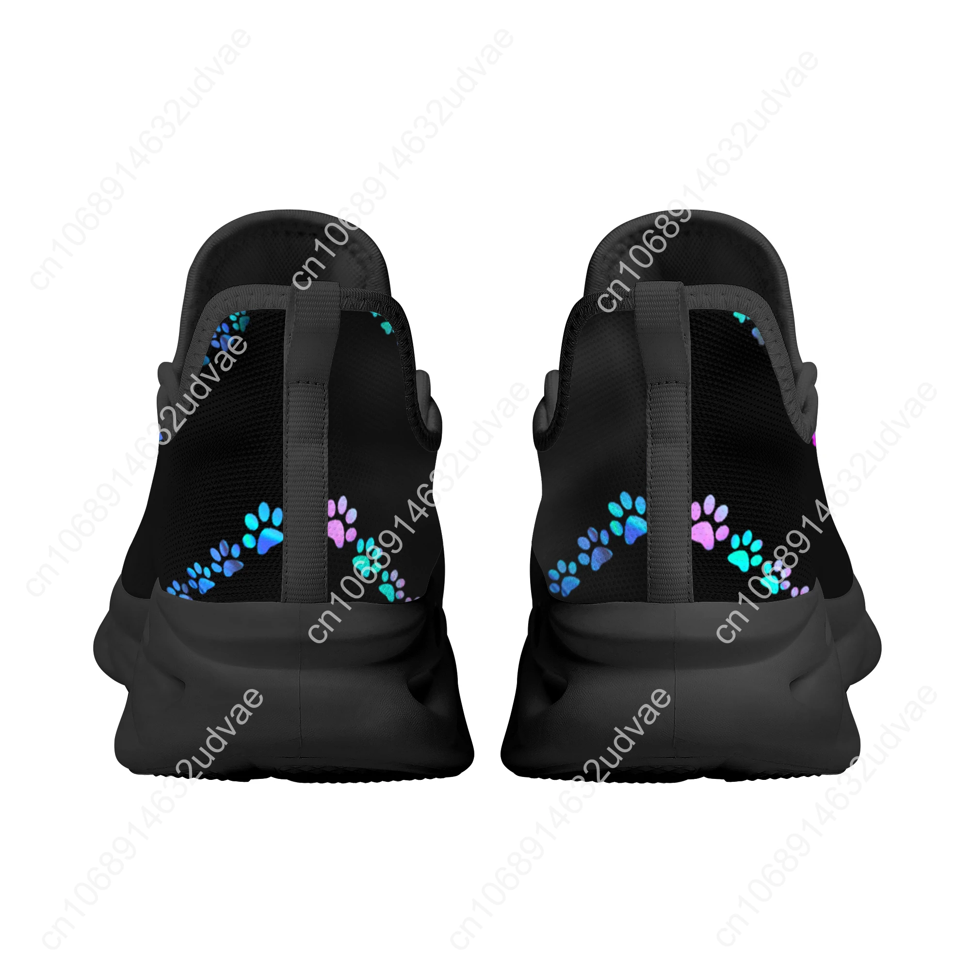 Cool Dog Footprint Camouflage Printing Flat Shoes for Women Breathable Soft Sneakers Lace up Casual Platform Zapatos