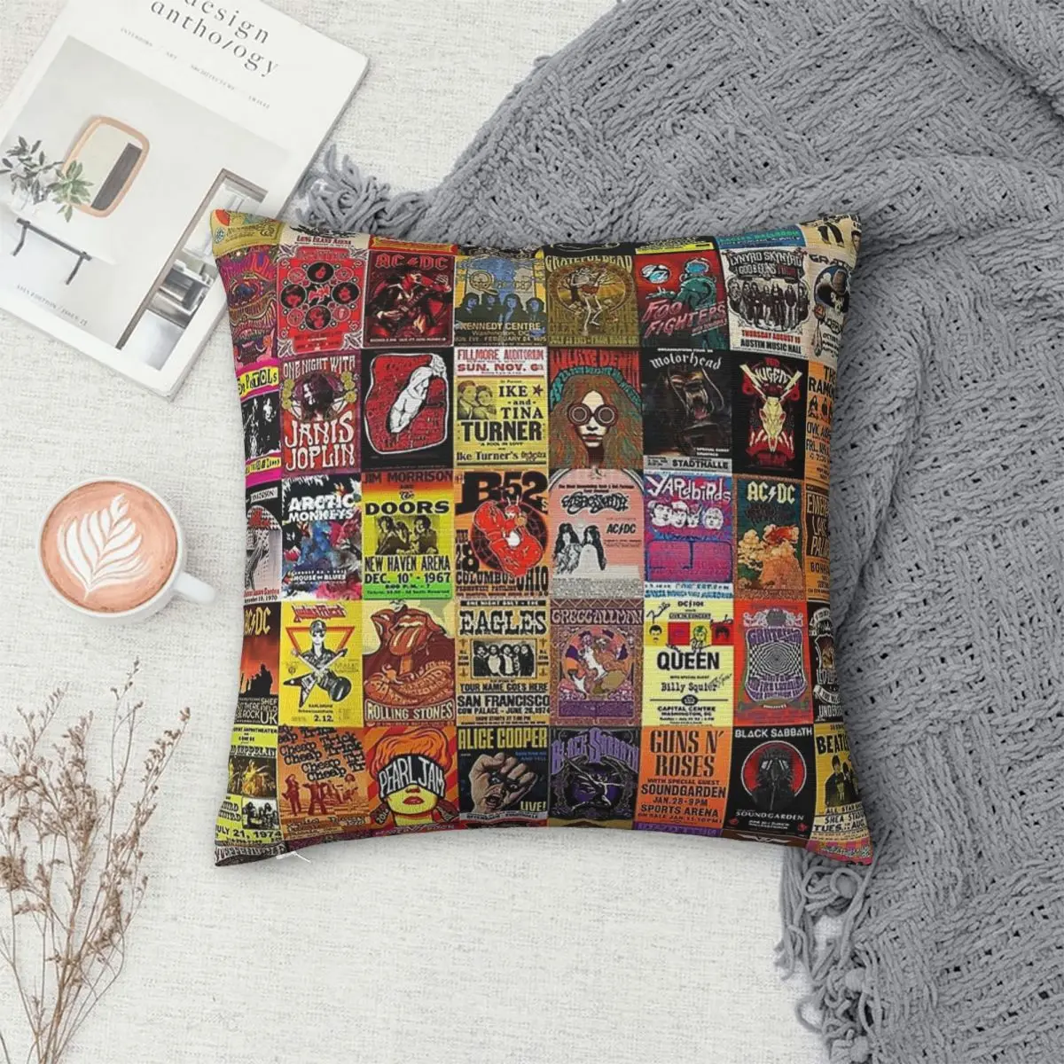 

Rock Band Posters Pillowcase Polyester Pillows Cover Cushion Comfort Throw Pillow Sofa Decorative Cushions Used for Home Bedroom