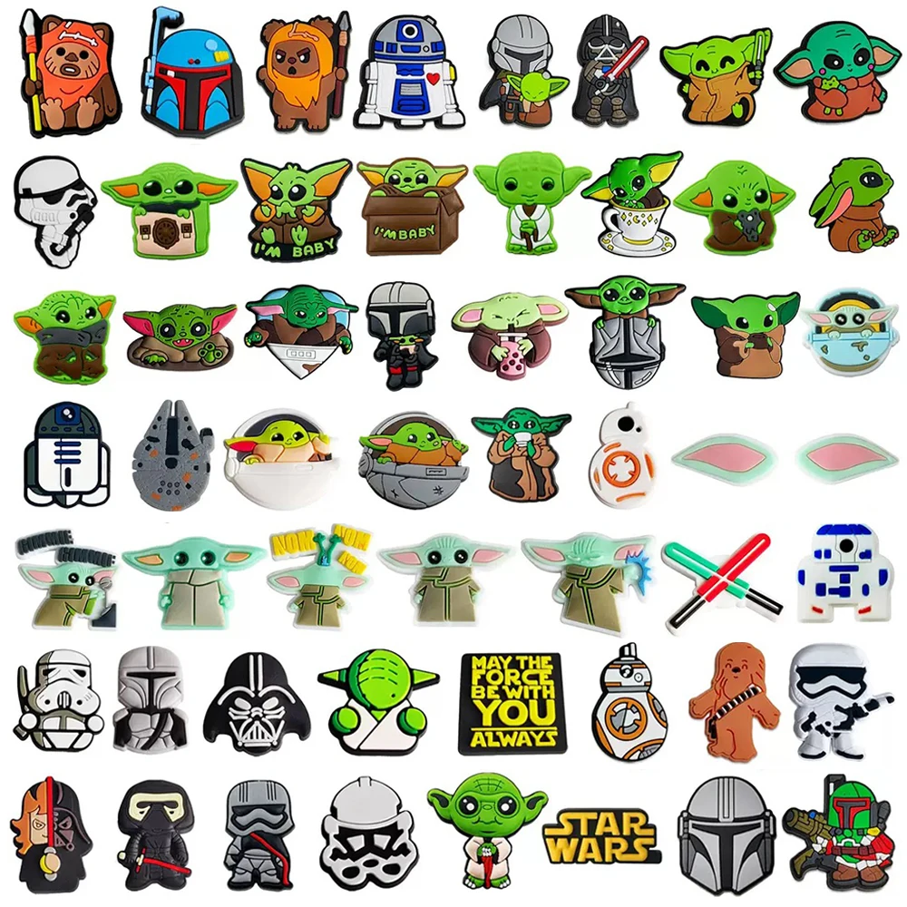 Hot Toys Disney Star Wars Shoe Charms 8-55PCS Cartoon Shoes Accessories Decorations Buckle Fit Clog Sandal Wristband Kids Gifts