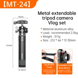 Enhanced Compact Metal Tripod with Ballhead and Quick Release System (MT-24 Tripod)