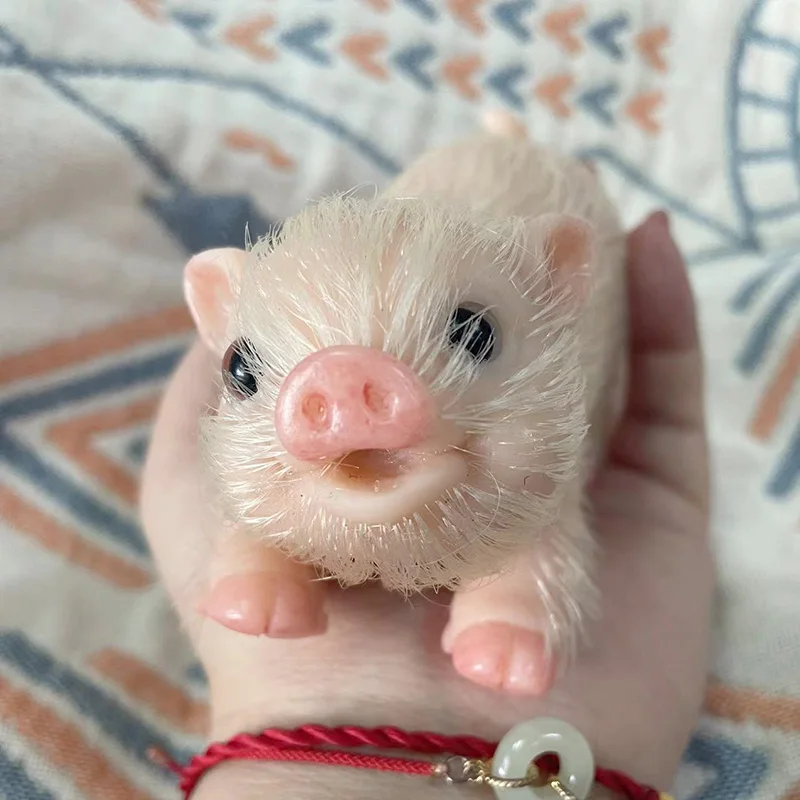 

5" Full Body Silicone Piglet Dolls Lifelike Cute Mini Reborn Piglet Newborn Smile Piglet Bebe Reborn Dolls Kids Toy Gifts