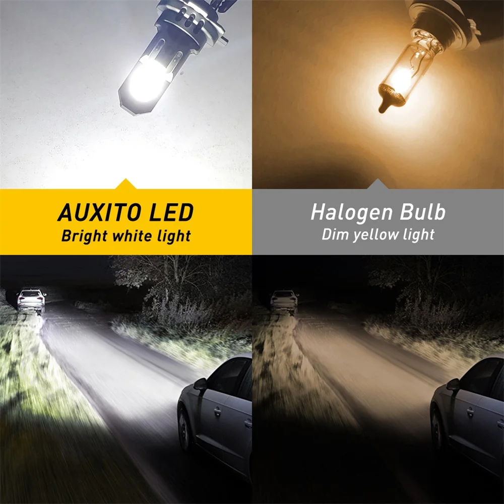 Ampoule LED sur feu de croisement vs ampoule halogène (sur voiture