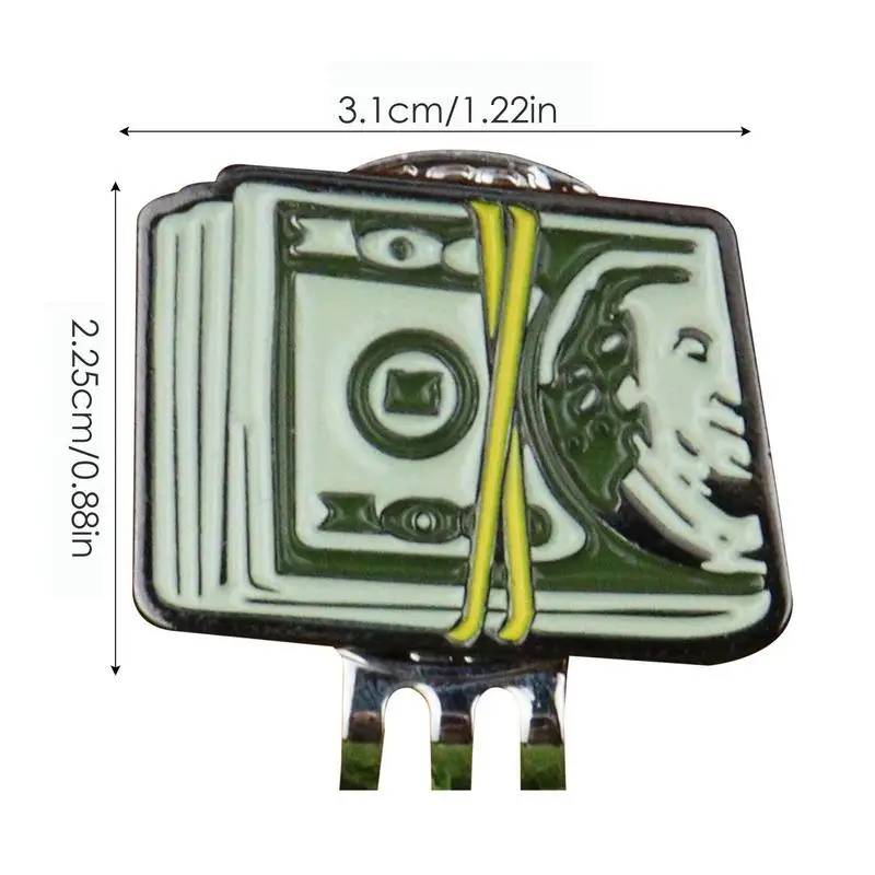 Dollar Bill Golf Ball Mark With Magnetic Golf Hat Clip Unique Funny Marker Training Aids For Boys Girl Kids Golfer Gift