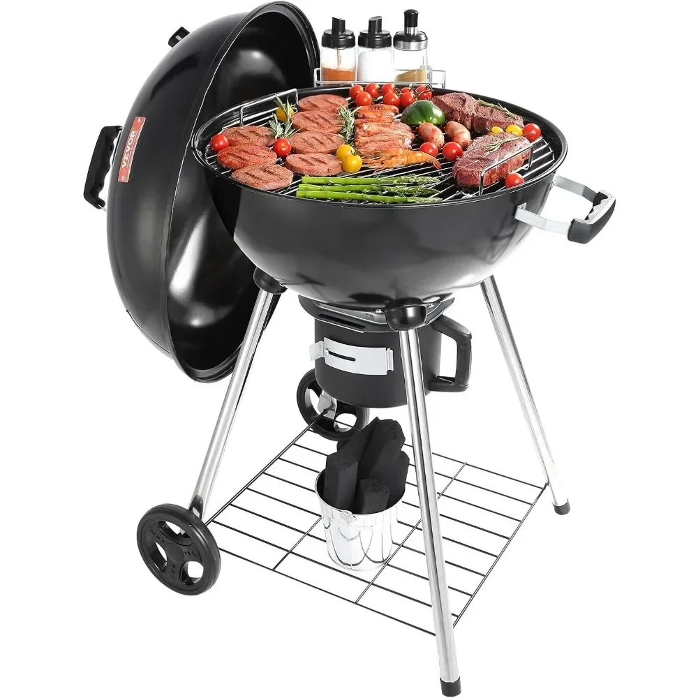 

22 Inch Charcoal Grill with Bowl, Portable Grill with Wheels for Outdoor, for Small Patio Backyard，BBQ Grill.parrilla Portátil
