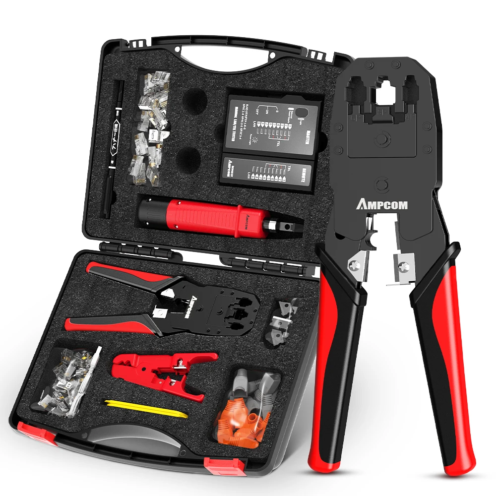 Stripper, Punch Down Tool, Crimper, conectores, 12 em 1, RJ45, rj 45, rj11