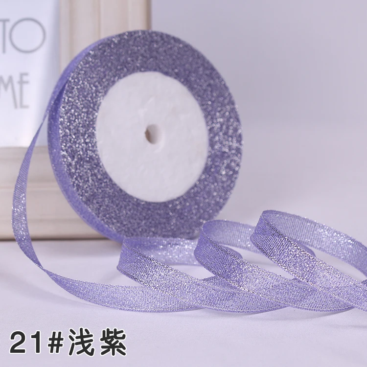 Metallic Glitter Ribbon for DIY Crafts and Gift Wrapping - 25 Yards, 10mm Wide