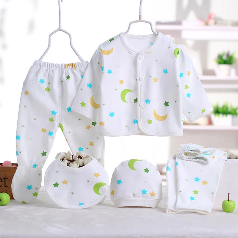 Baby Girl Boy Clothes 5Piece Spring Fall Casual Cartoon Cute Letter Tops+Pants+Hat Newborn Hospital Set BC1150 baby outfits,baby boy outfits
