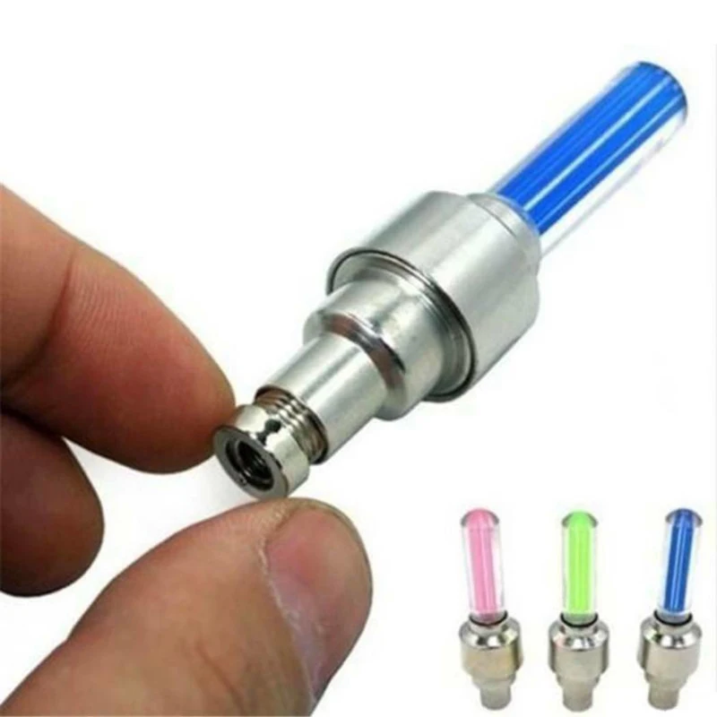 1 Pair Bike Spoke Light With Battery Mountain Road Bicycle Taillight Motocycles Light LED Wheel Tire Nozzle Valve Caps Lamp