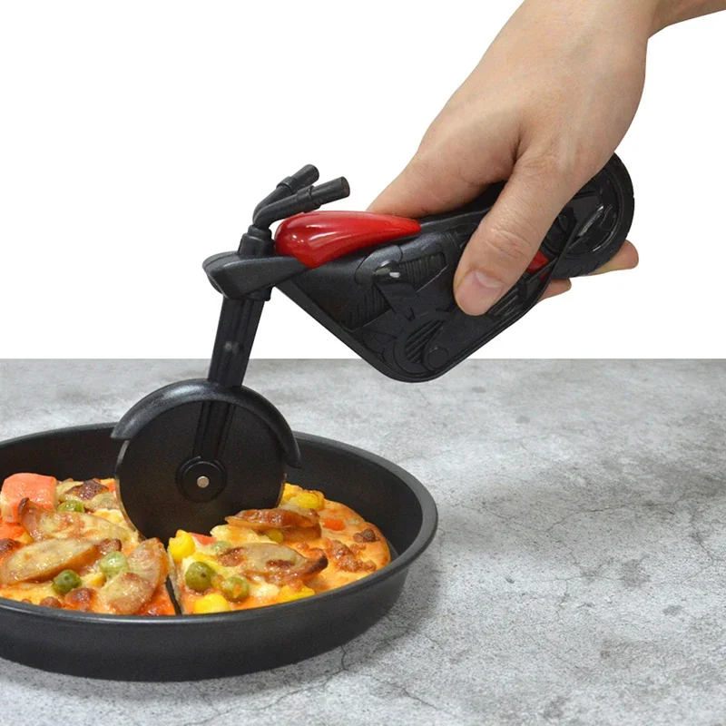 Stainless Steel Pizza Cutter Motorcycle Single Wheel Cut Tools Pizza Chopper Slicer Kitchen Gadget Household Cake Cutter Knives