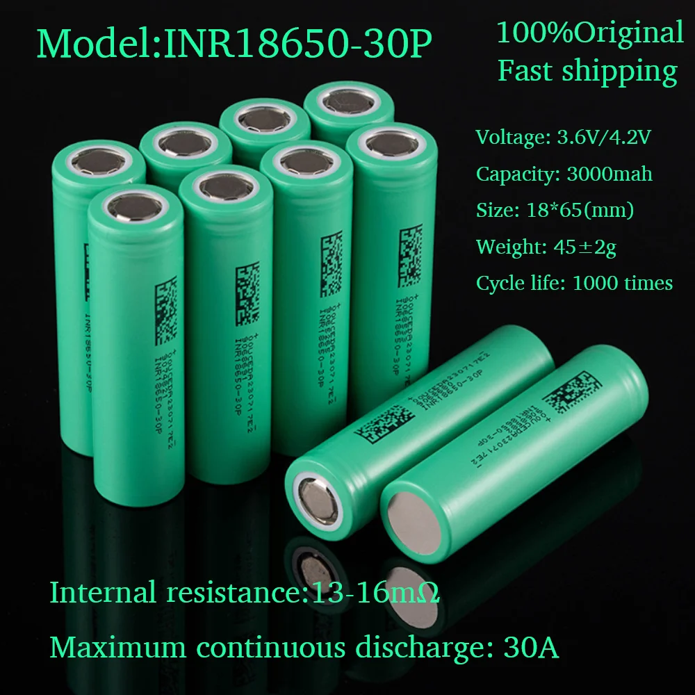 18650 batterie da 2000 mAh a 3500 mAh 3,7 V Batteria al litio ricaricabile Corrente ad alta potenza 10A ~ 30A Scarica Li-ion Bateria Cell
