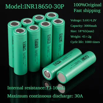 18650 batterie da 2000 mAh a 3500 mAh 3,7 V Batteria al litio ricaricabile Corrente ad alta potenza 10A ~ 30A Scarica Li-ion Bateria Cell