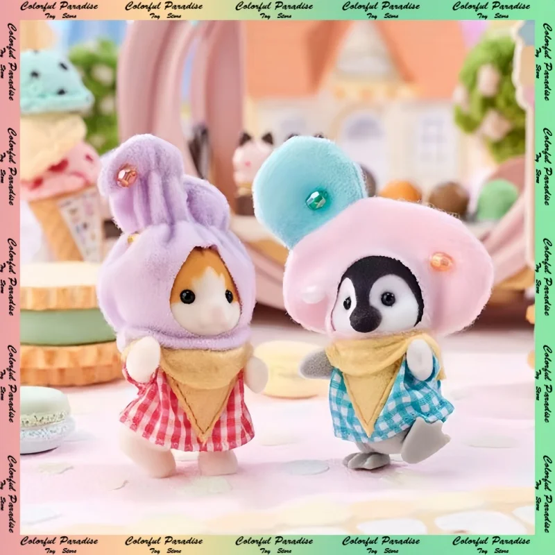 Hot Japan Sylvanian Family Cute Kawaii Camping Underwater Animal Costume Doll Cute Anime Figrues Room Floccaggio Toy Gifts