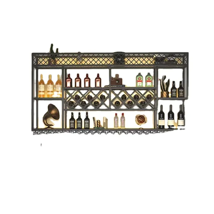 Customizable Commercial Stainless Steel Wine Shelf Rack Wall Mount For Bar