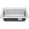 Top-mount/Drop-in Stainless Steel Single Bowl Kitchen Sink with Strainer - 18 Gauge Stainless Steel-1 Faucet Hole 3