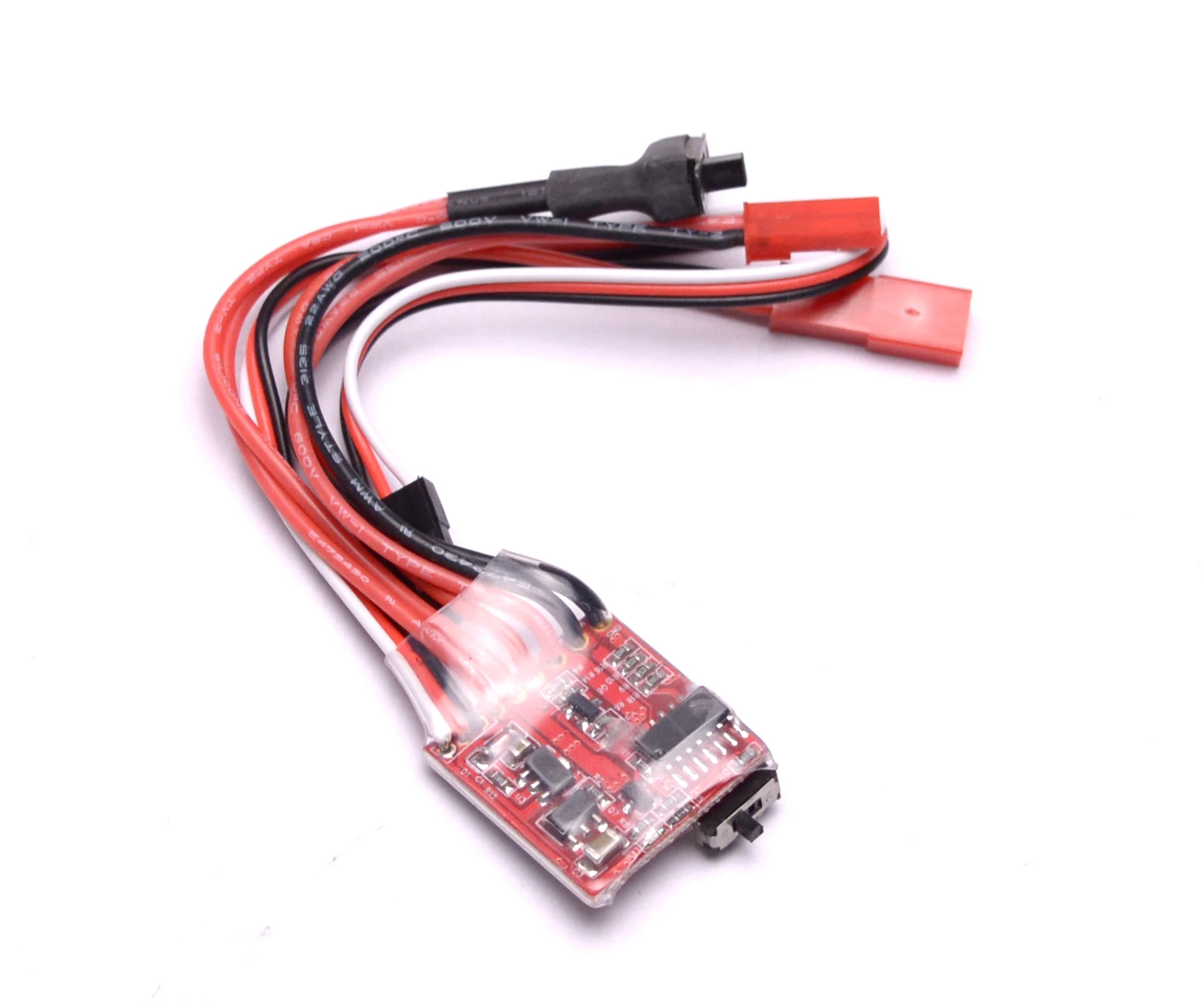 Contrôleur de Vitesse ESC 20A/30A pour Moteur à Balais RC installé dans un châssis de voiture RC, avec frein activé