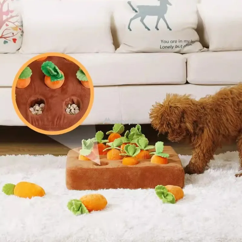 DogCarrotPlushToyInteractiveDogToysPlushPuzzleToys2In1Non