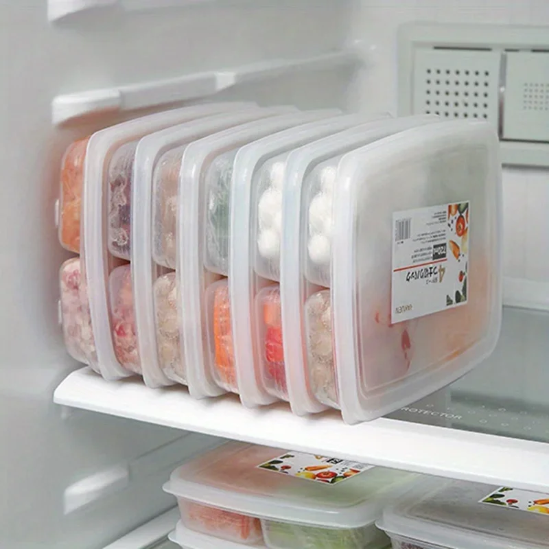 1pc Refrigerator Storage Box,Fresh-keeping Box,Food Fruit Storage Box, Compartment Sub-Packed Meat Onion Ginger Clear Crisper