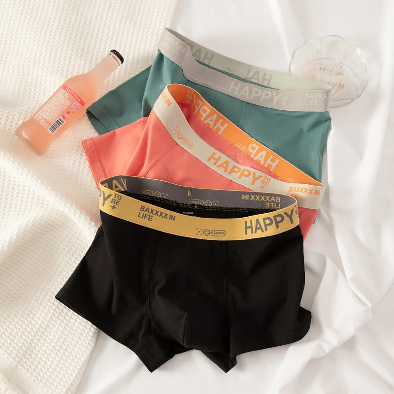 Men's underwear, pure cotton flat corner pants, youth shorts 3PCS