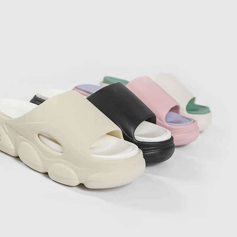 Kvinnors tjocka kuddar Sliders med mjukt skum Supermjuka halkfria tofflor för inomhus utomhus_voghion.com