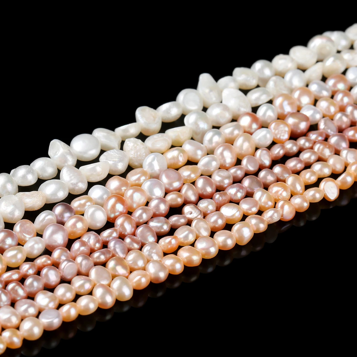 Exquisite High Luster Flat Rice Freshwater Pearl Beads